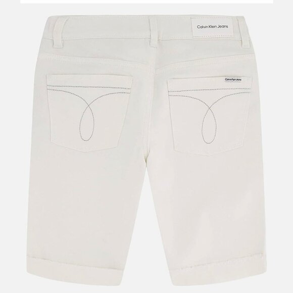 NWT Calvin Klein Raw-cut Cuffed Bermuda Stretch Denim Shorts - Picture 1 of 9